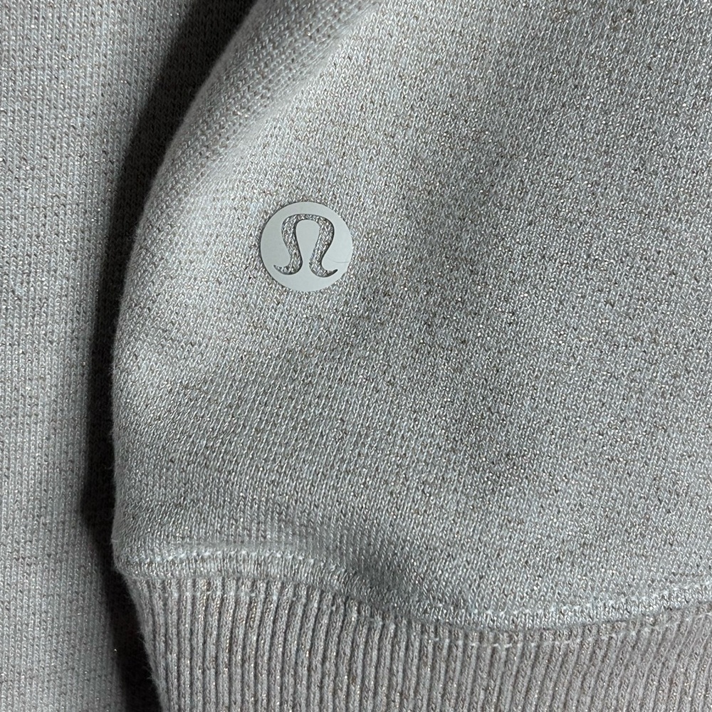 Lululemon Bone Gold Sparkle Cropped Pullover Hoodie - Picture 8 of 10